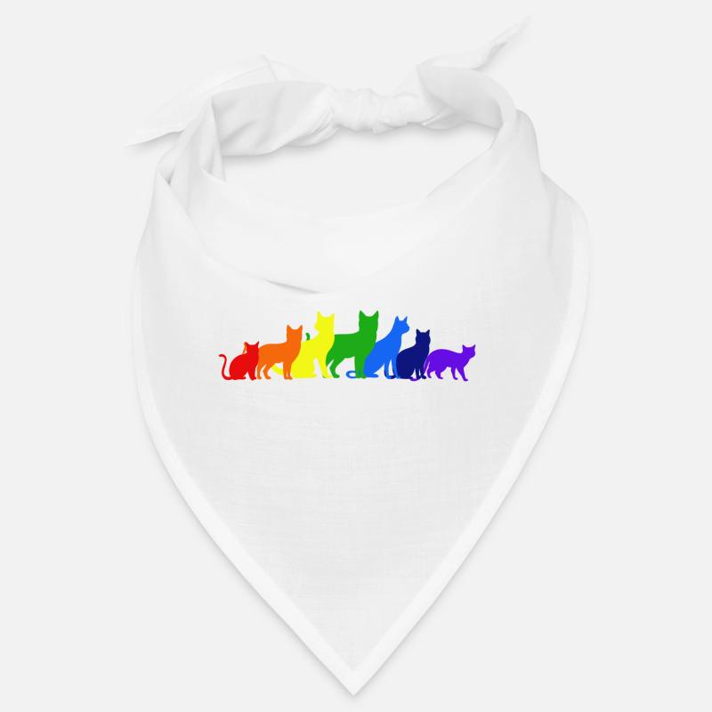 Regenbogen der Katzen - Bandana - Weiß