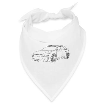 Auto Outline simpel - Bandana - Weiß - Vorne