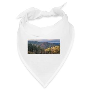 Herbstliche Waldlandschaft mit Sonnenlicht - Bandana - Weiß - Vorne
