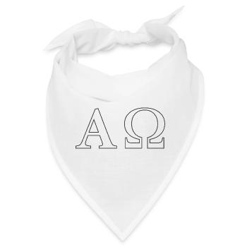 Alpha Omega Minimal Line Art - Bandana - Weiß - Vorne