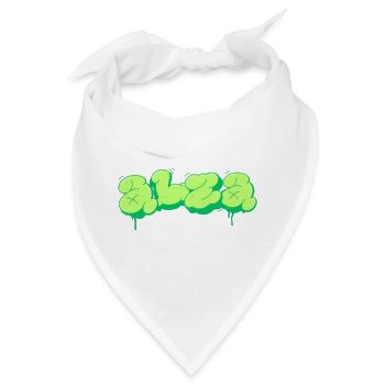 Hellgrünes Design im Graffiti-Stil - Bandana - Weiß - Vorne