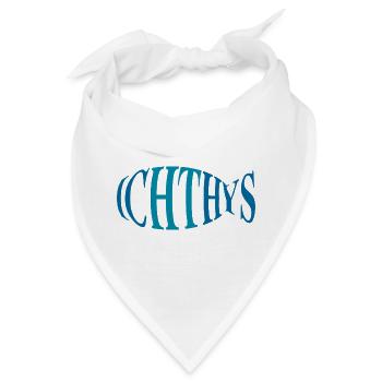 Ichthys Jesus Fisch – Symbol des Glaubens - Bandana - Weiß - Vorne