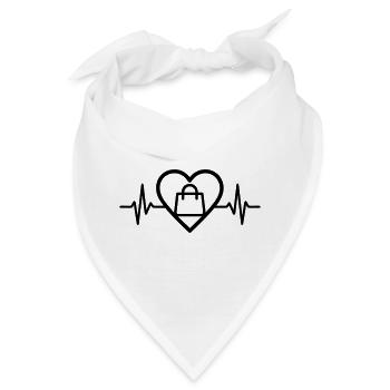 Herz + Shopping – Shopping Fan - Bandana - Weiß - Vorne