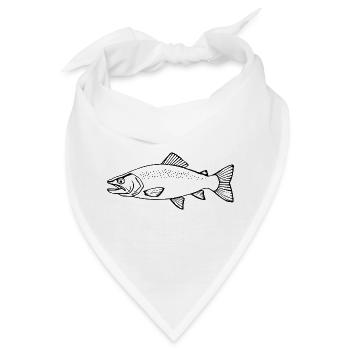 Forellen Angler Geschenk Fliegenfischen Raubfische - Bandana - Weiß - Vorne