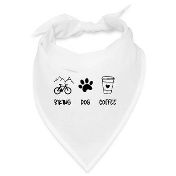 Cyclist Dog Kaffee - Bandana - Weiß - Vorne