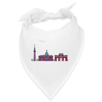 Madrid City Skyline Royal Palac Line Art - Bandana - Weiß - Vorne