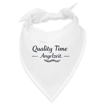 Qualitätszeit Angelzeit - Bandana - Weiß - Vorne