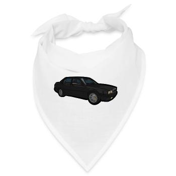 Schwarzer Oldtimer Sedan - Bandana - Weiß - Vorne