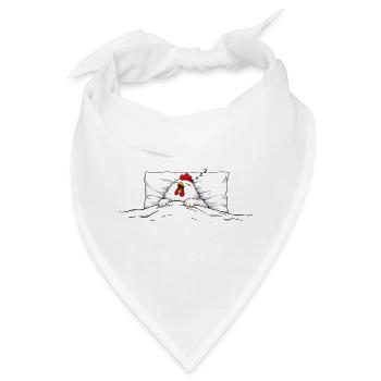 Schlafendes Huhn – Süßes Tier Kuschelmotiv - Bandana - Weiß - Vorne