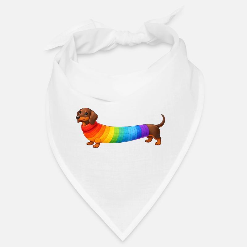 Dackel mit Regenbogen Pullover  Bandana
