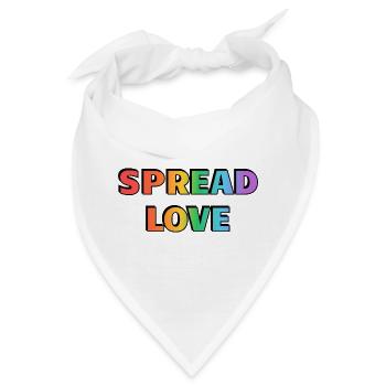 Spread Love Regenbogentypografie - Bandana - Weiß - Vorne