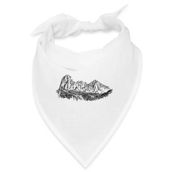 Langkofel Gruppe Dolomiten Silhouette Alpen Gipfel - Bandana - Weiß - Vorne
