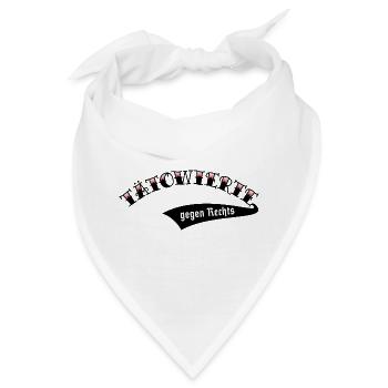 Tätowierte Gegen Rechts (Tattoo / Verlauf Red) - Bandana - Weiß - Vorne