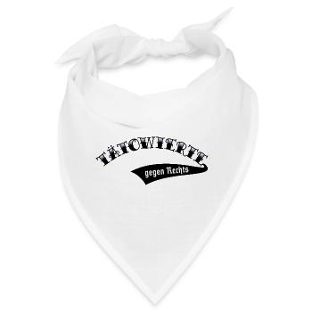 Tätowierte Gegen Rechts (Tattoo / Verlauf Blue) - Bandana - Weiß - Vorne