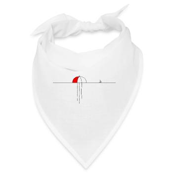 Regenschirm Qualle Minimalismus Lineart Meer - Bandana - Weiß - Vorne