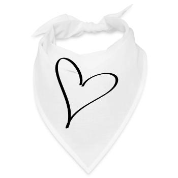 Herz - Bandana - Weiß - Vorne