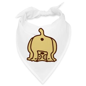 Hund von hinten - Bandana - Weiß - Vorne