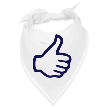 Daumen Hoch Gefällt mir like - Bandana - Weiß - Vorne