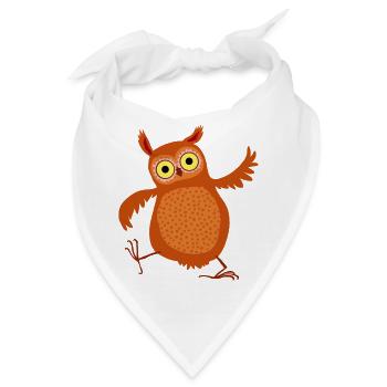 Eule (leuchtend) - Bandana - Weiß - Vorne