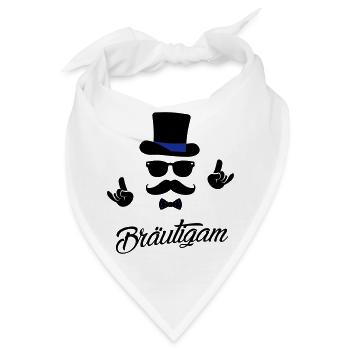 Groom Bräutigam bachelor Hochzeit stag polterabend - Bandana - Weiß - Vorne