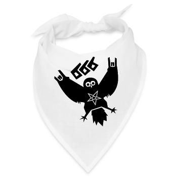 Black Metal Eule - Bandana - Weiß - Vorne