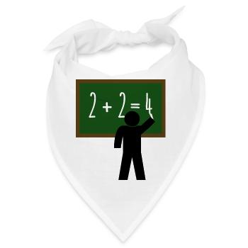 Lehrer Mathe Zahlen Tafel Schule - Bandana - Weiß - Vorne