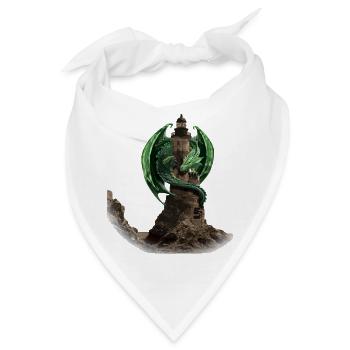 Drachen Leuchtturm von Custom - Bandana - Weiß - Vorne