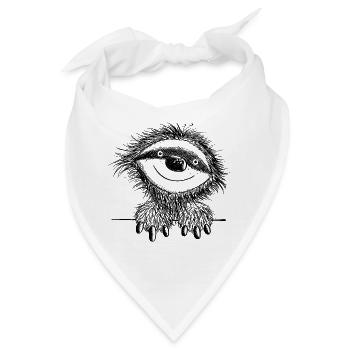 Lustiges Faultier - Faultiere - Comic - Bandana - Weiß - Vorne
