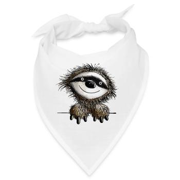 Pfiffiges Faultier - Faultiere - Comic - Fun - Bandana - Weiß - Vorne