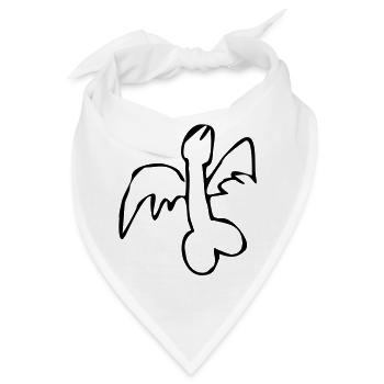 fliegender Penis flying cock exit-shirt - Bandana - Weiß - Vorne