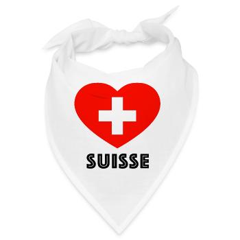Schweiz Herz Shirt zur WM - Bandana - Weiß - Vorne