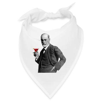 Sigmund Freud mit Cocktail - Bandana - Weiß - Vorne