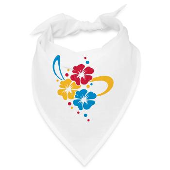 Blumenbouquet mit Schleife - Bandana - Weiß - Vorne