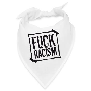 zettel fuck verbot nein no racism logo text dagege - Bandana - Weiß - Vorne