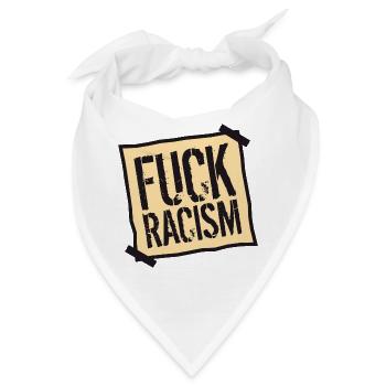 zettel fuck verbot nein no racism logo text dagege - Bandana - Weiß - Vorne