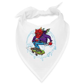 Skate oder ... brenn in der Hölle! - Bandana - Weiß - Vorne