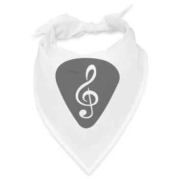 plektrum_notenschluessel - Bandana - Weiß - Vorne