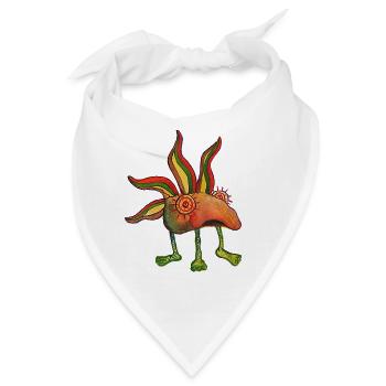 kreative Karikatur - Bandana - Weiß - Vorne