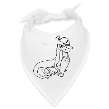 gecko eidechse bier bayern alkohol sau - Bandana - Weiß - Vorne