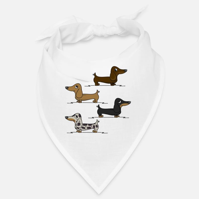 Dachshunds - Bandana - white