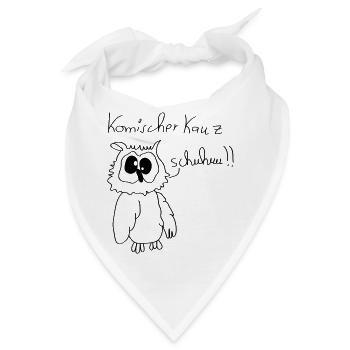 Komischer Kauz Schuhuu - Bandana - Weiß - Vorne