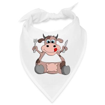 Ulkige Kuh hat Hunger - Bandana - Weiß - Vorne