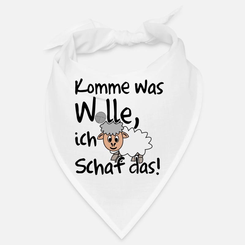Komme was Wolle ich Schaf das. Lustiger Spruch - Bandana - Weiß