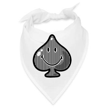 Smiley Spades Stripes - Bandana - Weiß - Vorne