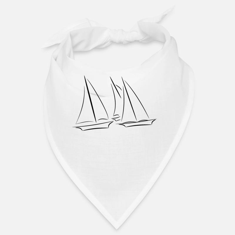 Segelschiffe vorlage - Bandana - Weiß