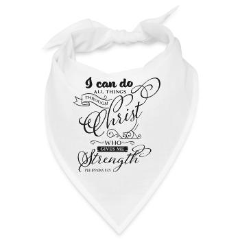 Christliche Klamotten mit Spruch - Geschenkidee - Bandana - Weiß - Vorne