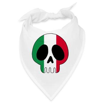 Schädel Tattoo italienische Flagge - Bandana - Weiß - Vorne