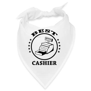 Beste Kassiererin - Bandana - Weiß - Vorne