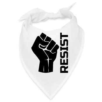 Resist with fist - in black - Bandana - Weiß - Vorne