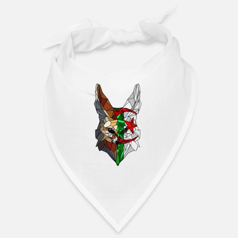 Fennec et drapeau de l'Algérie en polysphère - Bandana - blanc